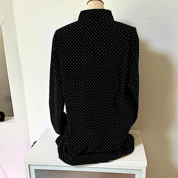 NWT!! Men's Banana Republic Heritage Collection Black Polka Dot Shirt Sz- L/Tall - Picture 4 of 8